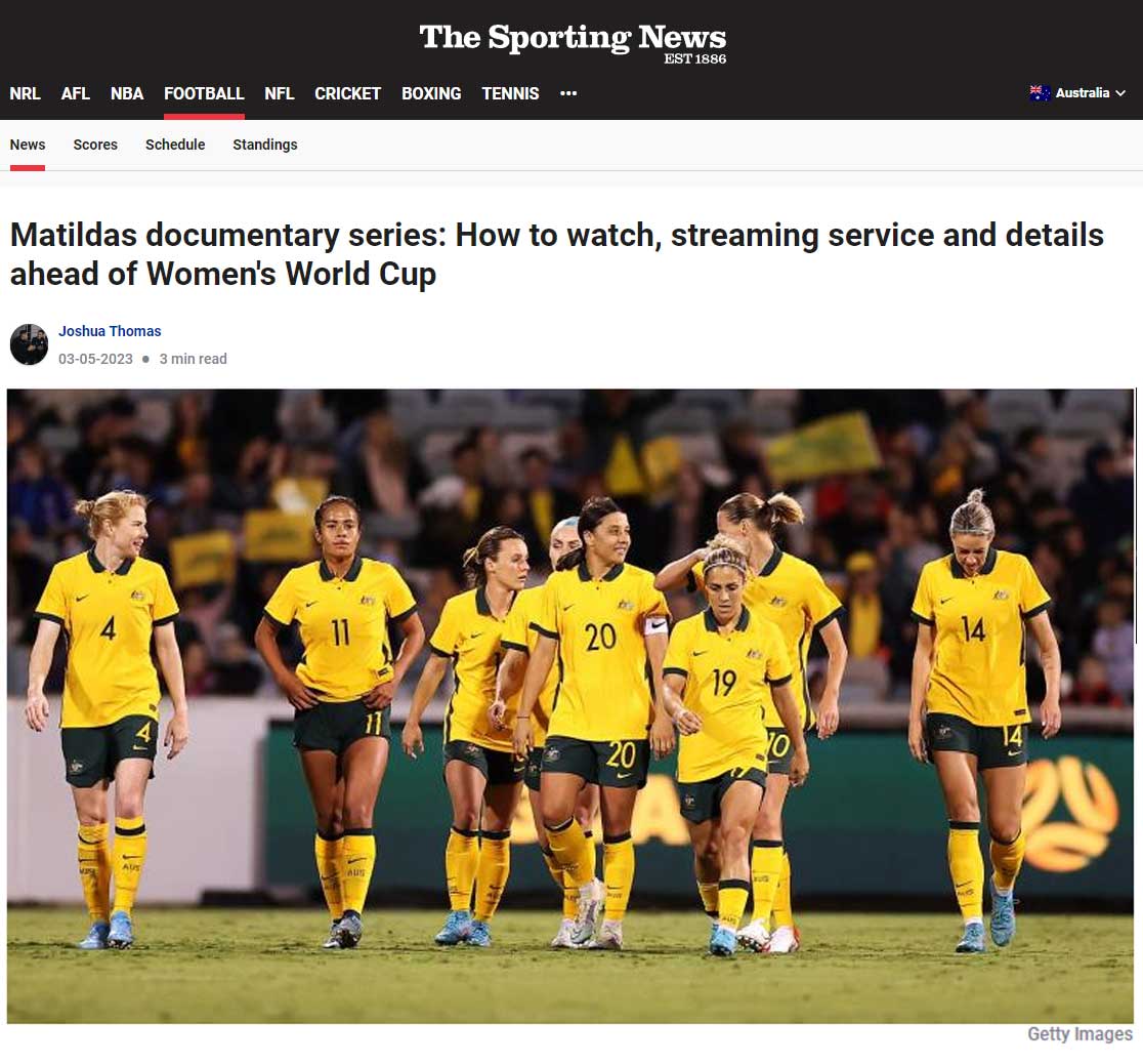Matildas documentary series: How to watch, streaming service and details ahead of Women's World Cup